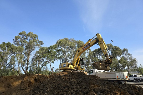 Excavation works for the new wetland at R.D. Egan Lee Reserve, Knoxfield