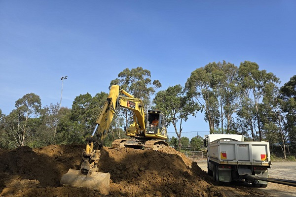 Excavation works for the new wetland at R.D. Egan Lee Reserve, Knoxfield