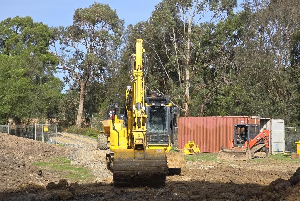 Excavation works for the new wetland at R.D. Egan Lee Reserve, Knoxfield