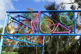 Bicycle sculpture at Collier Reserve