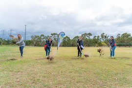 celebrating the start of works for the new hockey pitch at Wantirna Reserve