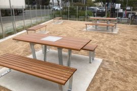 New tables and benches in Scoresby Shopping Village