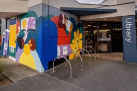 Mural at Boronia library, painted by Carla McRae