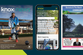 Image of Knox news front cover, Knox website and community newspaper