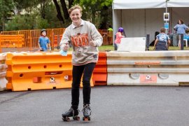 Youth enjoying roller skating at Knox Festival