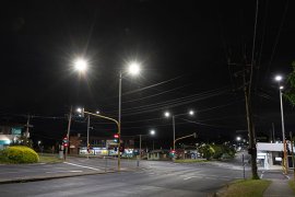 Street lights after the LED upgrade at Dorset Road and Floriston Crescent Intersection