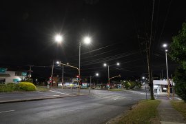 Energy efficient LED lights on Dorset Road, Boronia