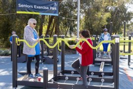 People using the Seniors Exercise Park