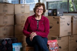 Marilyn Lambert at Outer East Foodshare's new Wantirna food distribution base.