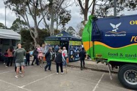 waste education marquee and truck at Stringbark Festival