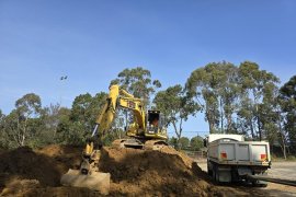 Excavation works for the new wetland at R.D. Egan Lee Reserve