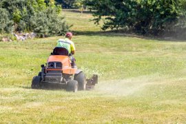 Person mowing 