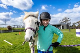 Piper with Pippi the pony.