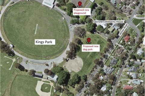 Areas of Kings Park that will be affected by upgrade works in 2025 and 2026.